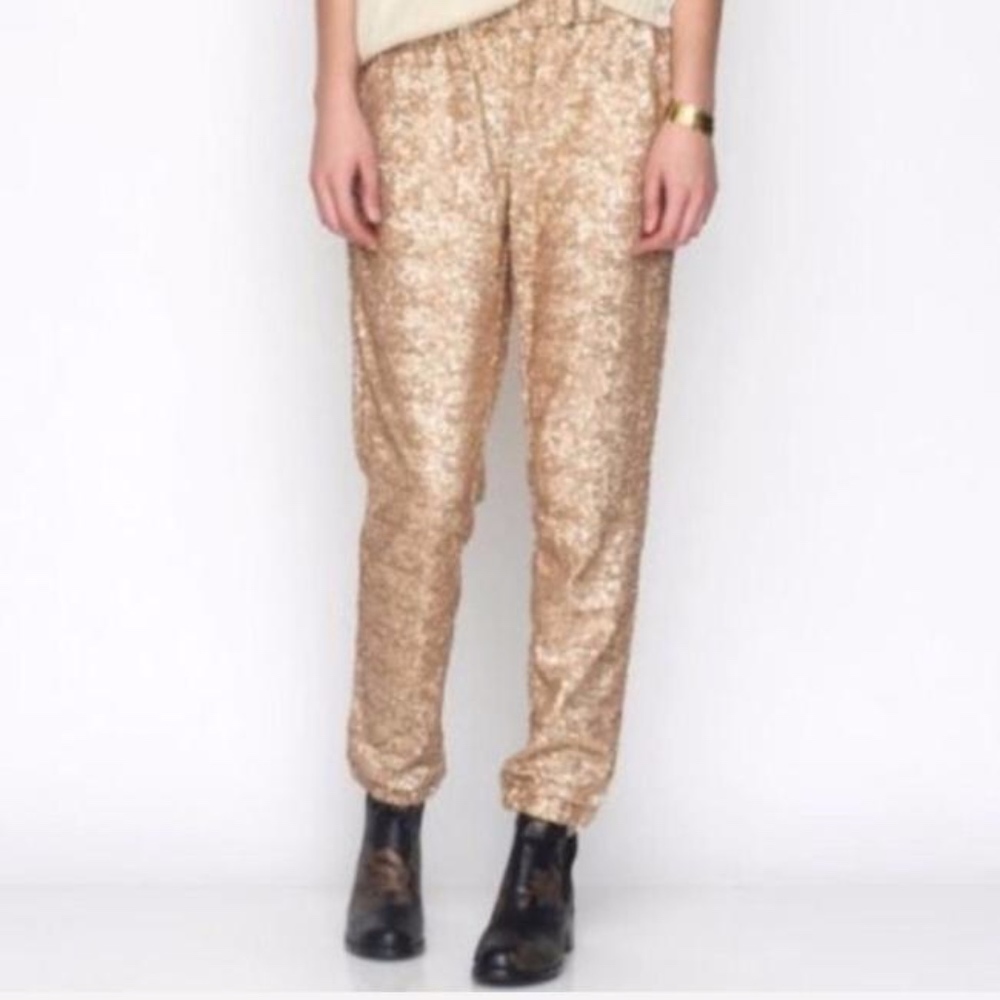 Champagne Gold Sequin Joggers